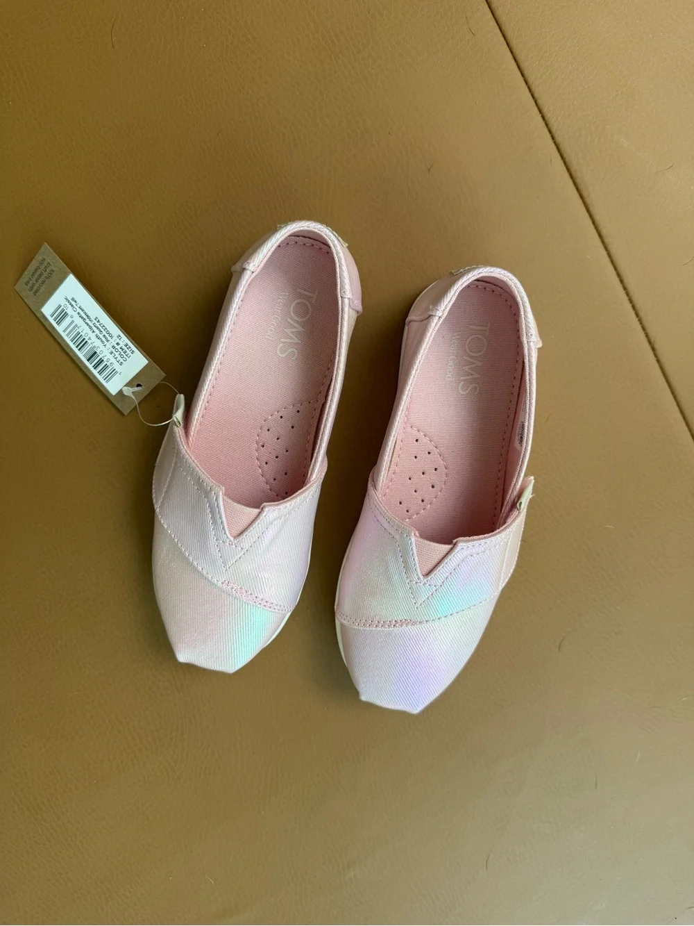 TOMS Kids Light Pink Canvas Slip-On Sneakers